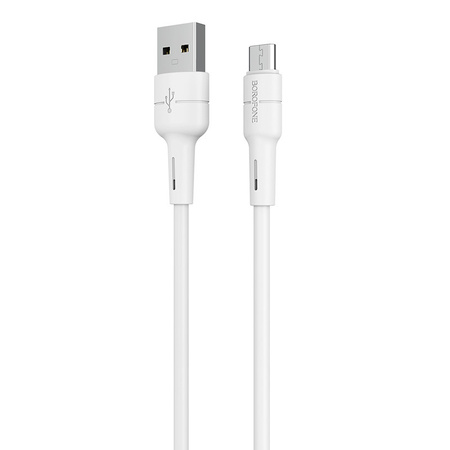 Borofone Kabel BX30 Silicone - USB na Micro USB - 2,4A 1 metr biały