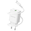 Borofone Netzladegerät BN5 Sunlight - USB - QC 3.0 18W mit Kabel USB auf Typ C weiß