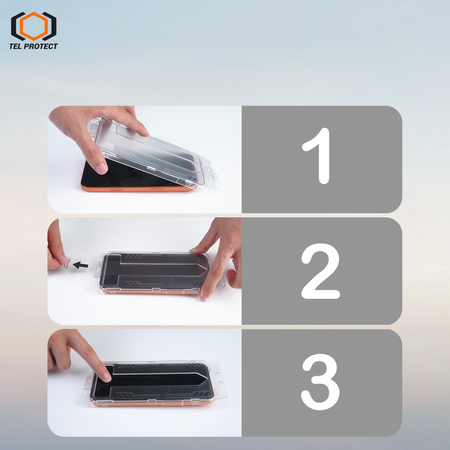 Hartowane szkło Tel Protect Dust-Free Easy Fit Privacy Full Glue 6D do Iphone 13/13 Pro/16E/17E czarne - 2 sztuki