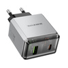 Borofone Netzladegerät BN20 Lena - USB + Typ C - PD 35W grau