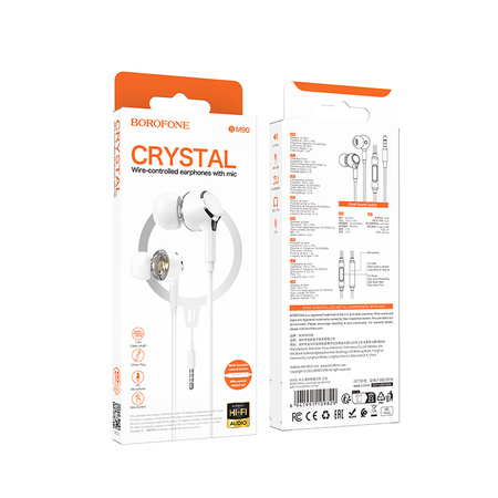 Borofone Słuchawki BM90 Miller z mikrofonem białe