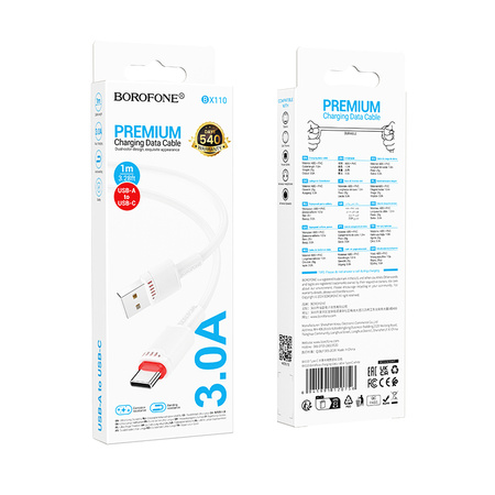 Borofone Kabel BX110 Beneficio - USB auf Typ C - 3A 1 m weiß