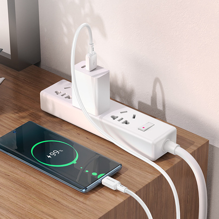 Borofone Kabel BX94 Crystal color - USB na Typ C - 3A 1 metr jasnoróżowy