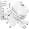 Borofone Netzladegerät BN29 Fuente - USB + Typ C - QC 3.0 PD 30W mit Kabel Typ C auf Typ C weiß
