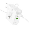 Borofone Netzladegerät BN11 Imperial - USB + 2×Typ C - QC 3.0 PD 100W mit Kabel Typ C auf Typ C weiß