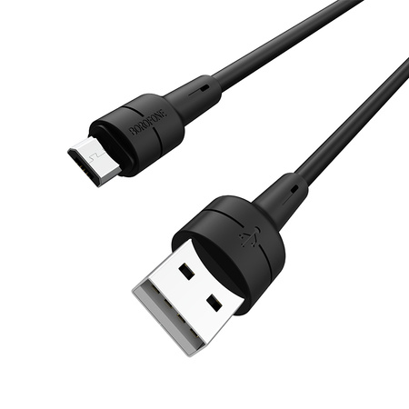 Borofone Kabel BX30 Silicone - USB na Micro USB - 2,4A 1 metr czarny