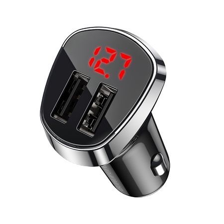 Borofone Ładowarka samochodowa BZ15 Auspicious - 2xUSB - 2,4A z kablem USB na Micro USB czarna