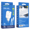 Borofone Netzladegerät BN7 - USB + Typ C - QC 3.0 PD 20W mit Kabel Typ C auf Lightning weiß