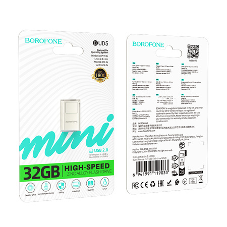 Borofone Pendrive BUD5 Finesse Mini USB 2.0 32GB