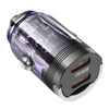 Borofone Kfz-Ladegerät BZ29B Outstanding - 2×Typ C - PD 36W 3A transparent-violett