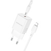 Borofone Netzladegerät BN13 Safety GaN - Typ C - PD 30W mit Kabel Typ C auf Lightning weiß