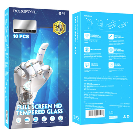 Borofone Hartowane szkło BF6 Diamond Armor Full Screen HD do Iphone XR/11 - 10 sztuk
