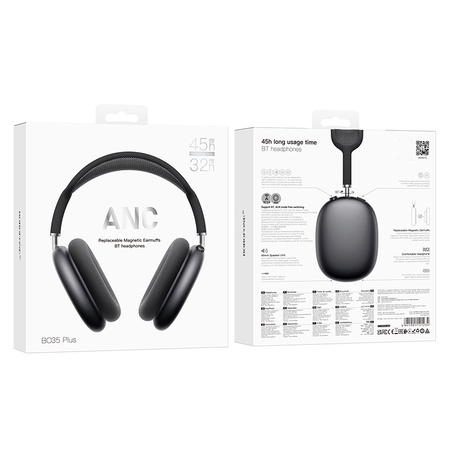 Borofone Over-Ear-Kopfhörer BO35 Plus Adorable Bluetooth ANC dunkelgrau
