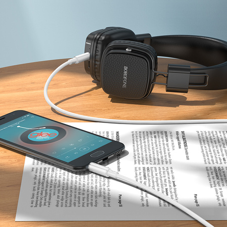 Borofone Kabel AUX BL21 Lemon - jack 3,5mm na jack 3,5mm - 1 metr biały