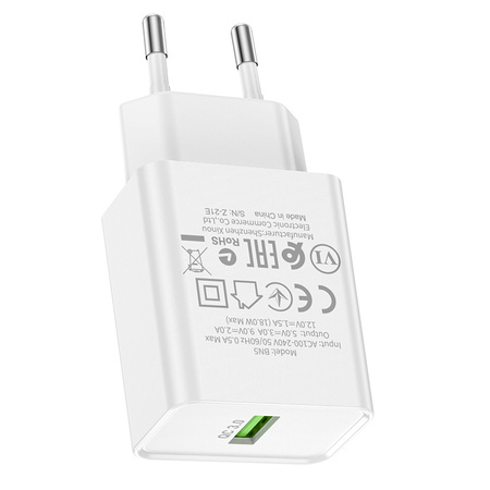 Borofone Netzladegerät BN5 Jingrui - USB - QC 3.0 18W weiß