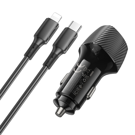 Borofone Kfz-Ladegerät BZ31B Solid - Typ C - PD 30W mit Kabel Typ C auf Lightning schwarz