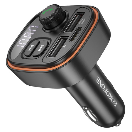 Borofone FM-Transmitter BC59 Heroic MP3, Bluetooth - 2×USB + Typ C - schwarz