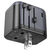 Borofone Adapter sieciowy ładowarki BAC12 - 2xUSB + Typ C - USA, UK, EU, AU czarny
