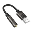 Borofone Adapter BV23 Dignity - USB auf Klinke 3,5mm - schwarz