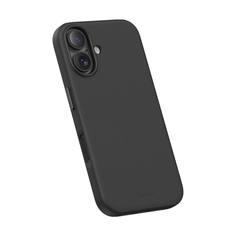 Miękki, matowy chwyt i czysty czarny na Twoim iPhone 16 Plus - etui, które dobrze leży w dłoni i nie zbiera odcisków palców.