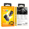 Borofone Kfz-Ladegerät BZ29B Outstanding - 2×Typ C - PD 36W 3A mit Kabel Typ C auf Lightning transparent-violett