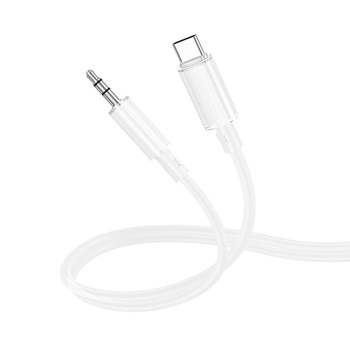Borofone AUX-Kabel BL21 Lemon - Typ C auf Klinke 3,5mm - 1 m weiß