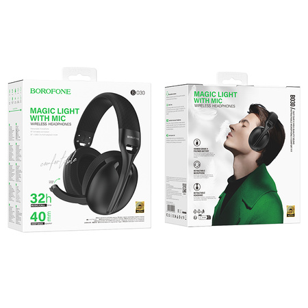 Borofone Słuchawki nauszne BO30 Magic bluetooth z mikrofonem czarne