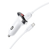 Borofone Ładowarka samochodowa BZ15 Auspicious - 2xUSB - 2,4A z kablem USB na Micro USB biała