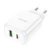 Borofone Netzladegerät BN4 Potential - USB + Typ C - QC 3.0 PD 2.0 20W weiß