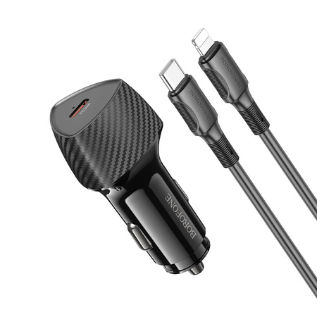 Borofone Kfz-Ladegerät BZ31B Solid - Typ C - PD 30W mit Kabel Typ C auf Lightning schwarz