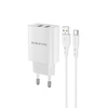 Borofone Netzladegerät BN2 Super - 2×USB - 2,1A mit Kabel USB auf Typ C weiß