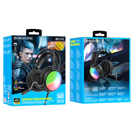Borofone Over-Ear-Kopfhörer BO108 Flame Gaming mit Mikrofon schwarz