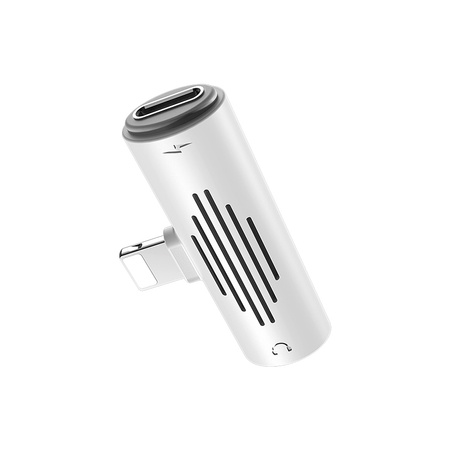 Borofone Adapter BV7 Audio - Lightning auf Lightning + Klinke 3,5mm - weiß