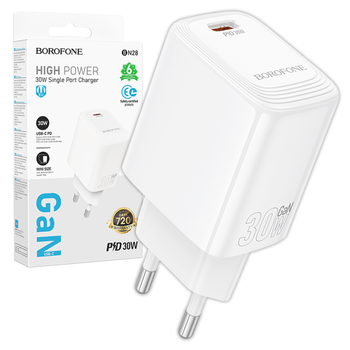 Borofone Netzladegerät BN28 Fuente - Typ C - PD 30W weiß