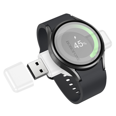 Borofone Ładowarka indukcyjna do Smartwatcha BQ31 Portable 2,5W do iWatch 1-9, SE/SE2, Ultra/Ultra2, Samsung Watch 1-7, Ultra biała