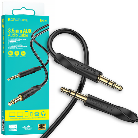 Borofone Kabel BL16 - jack 3,5mm na jack 3,5mm - 1 metr czarny