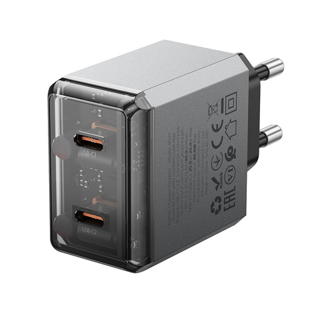 Borofone Netzladegerät BN21 Lena - 2×Typ C - PD 40W grau