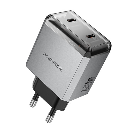 Borofone Netzladegerät BN21 Lena - 2×Typ C - PD 40W grau