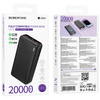 Borofone Power Bank 20000mAh BJ56A Graceful - 2xUSB + Typ C - QC 3.0 22,5W + PD 20W czarny
