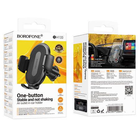 Borofone Kfz-Halterung BH133 Rio für Lüftungsgitter schwarz