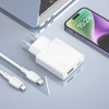 Borofone Netzladegerät BN25 Wish (Ultra Thin) - USB + Typ C - PD QC 3.0 30W weiß