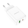 Borofone Netzladegerät BN4 Potential - USB + Typ C - QC 3.0 PD 2.0 20W weiß