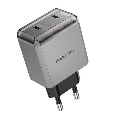 Borofone Netzladegerät BN21 Lena - 2×Typ C - PD 40W grau