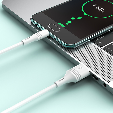 Borofone Kabel BX43 CoolJoy - USB na Micro USB - 2,4A 1 metr biały