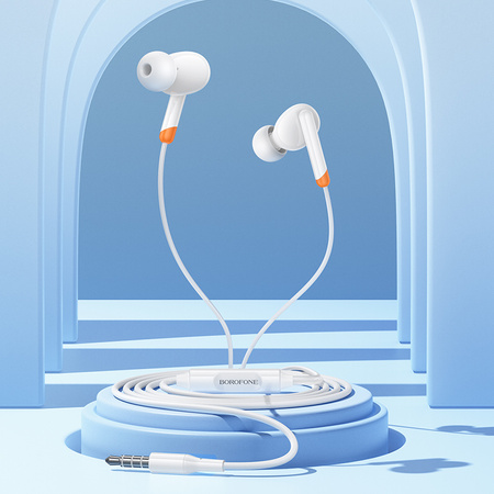 Borofone Słuchawki BM92 Refined z mikrofonem białe
