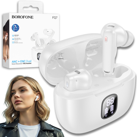 Borofone Bluetooth-TWS-Kopfhörer FQ7 Treasure ANC+ENC weiß