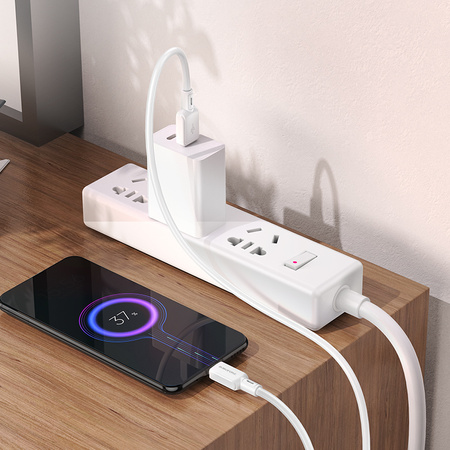 Borofone Kabel BX94 Crystal color - USB na Micro USB - 2,4A 1 metr jasnoróżowy