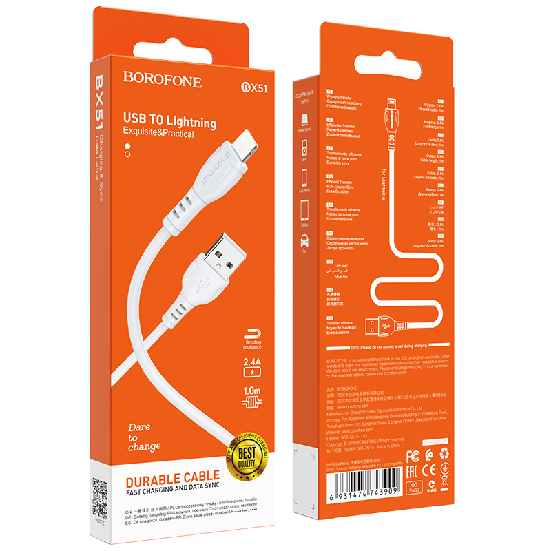 Borofone BX51 Triumph Lightning-Kabel