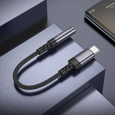 Borofone Adapter BV24 Graceful - Typ C na jack 3,5mm (DAC) - szary