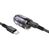 Borofone Kfz-Ladegerät BZ29B Outstanding - 2×Typ C - PD 36W 3A mit Kabel Typ C auf Lightning transparent-violett